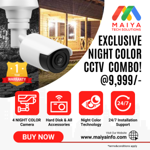 4 Channel Night Color Vision CCTV Combo with Dahua 4 Channel XVR